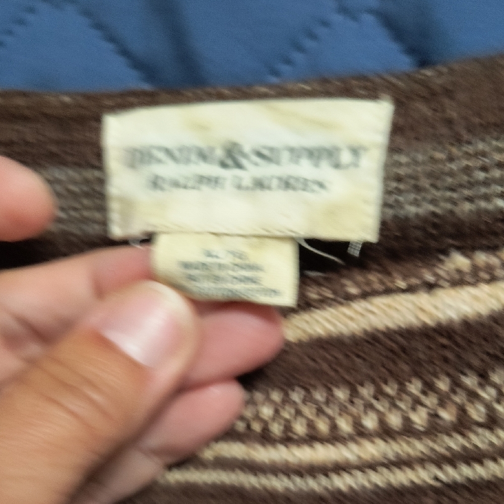 Denim & Supply Ralph Lauren Brown and Red Crew Neck Sweater - Picture 3 of 4